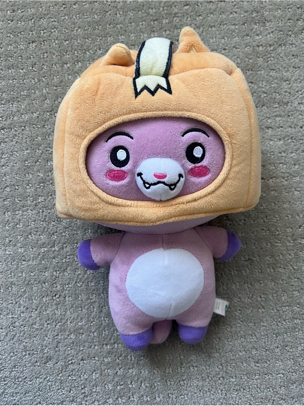 EUC Lankybox Cute Purple plushy with Tan Helmet